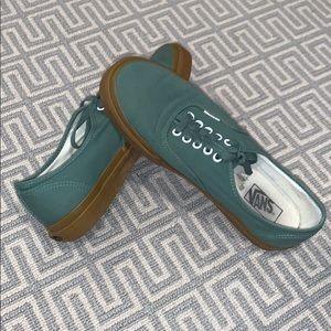 Green Authentic Vans w/ Gum Sole